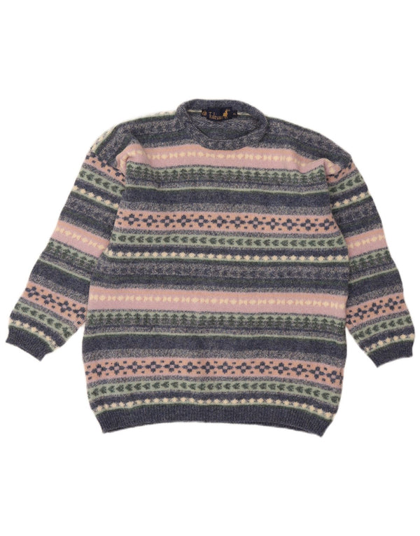 Tulchan Womens Crew Neck Jumper Sweater UK 18 XL Multicoloured Fair Isle