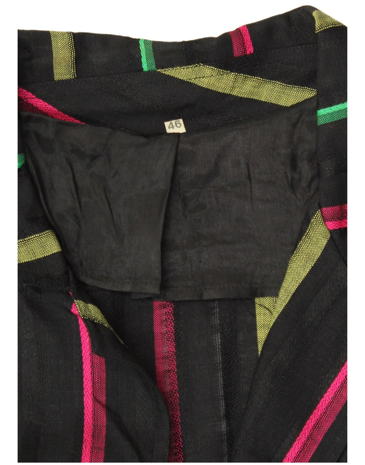 Vintage ženski sako s 3 gumba IT 46 velike crne pruge