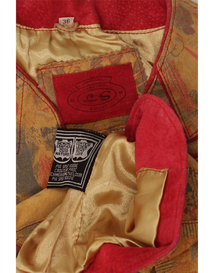 Vintage ženska jakna Trachten sa 4 gumba EU 36 Mala bež kožna