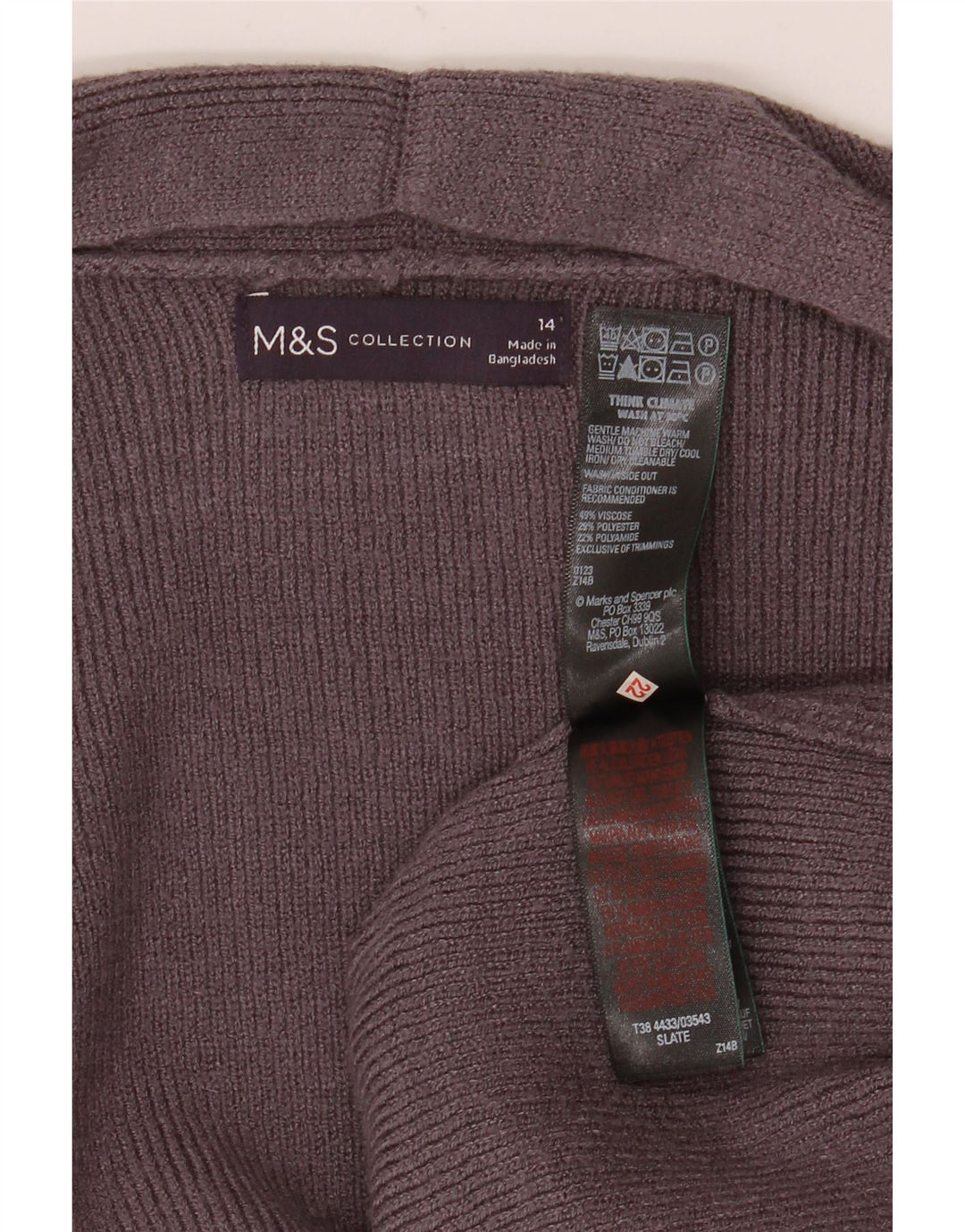 Marks & Spencer ženski dugi otvoreni kardigan pulover UK 14 veliki sivi