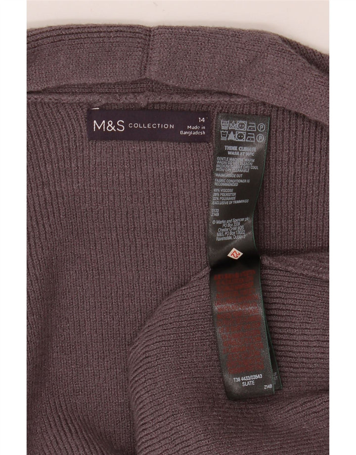 Marks & Spencer ženski dugi otvoreni kardigan pulover UK 14 veliki sivi