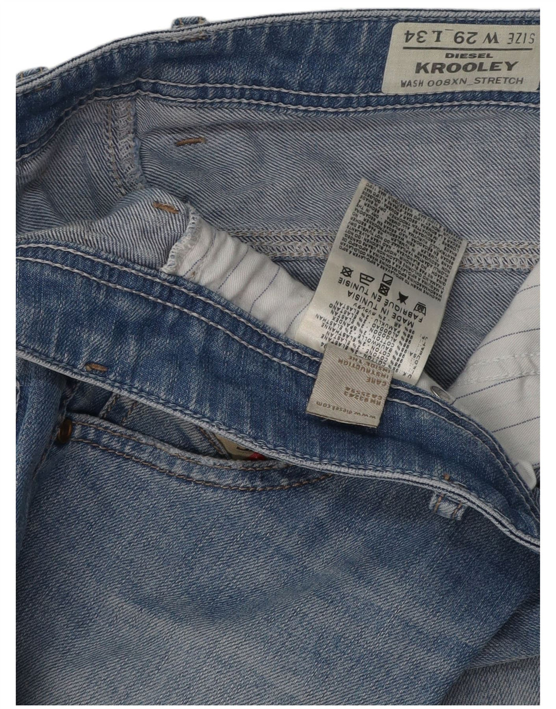 DIESEL Muške Krooley ravne traperice W29 L34 Plavi pamuk
