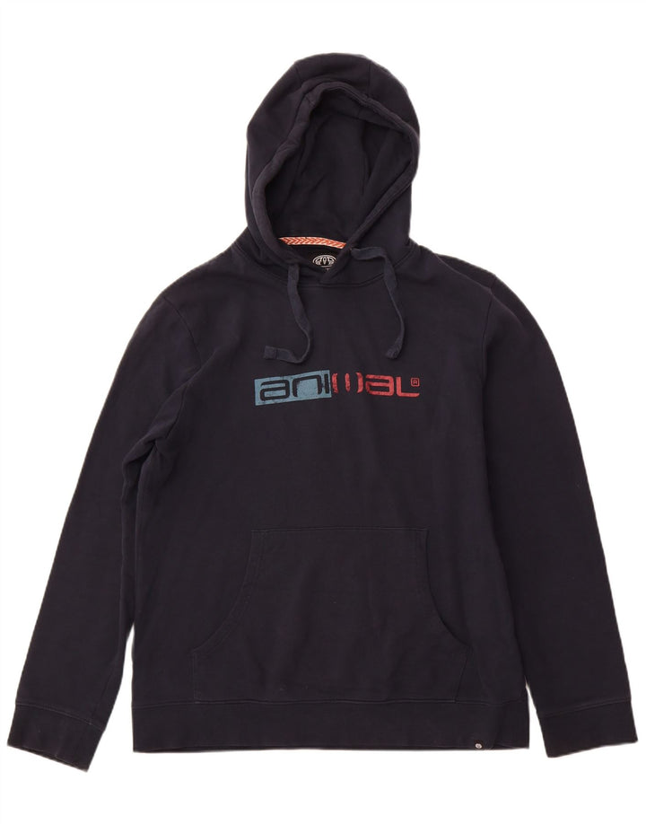 ANIMAL Muška majica s kapuljačom s kapuljačom, veliki tamnoplavi pamuk