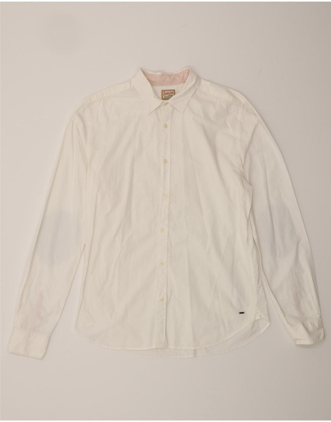 SCOTCH & SODA Mens Shirt Medium White Polyester