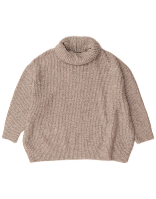 Zara ženski pulover s 3/4 rukavima i velikim ovratnikom UK 10 Small Gray