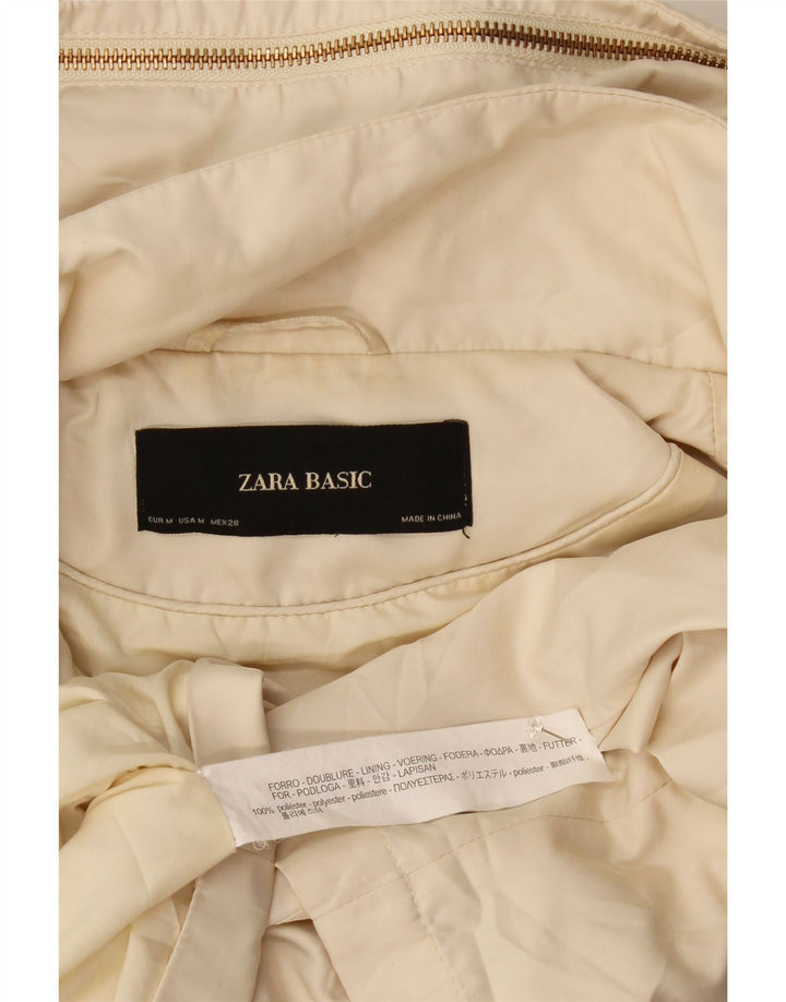 Zara ženska bomber jakna s kapuljačom UK 14 Srednje prljavo bijeli poliester