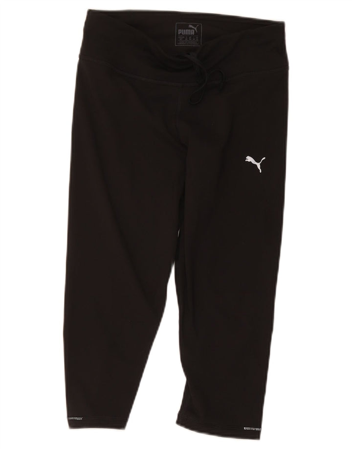 Puma ženske Capri trenirke hlače UK 10 male crne poliesterske