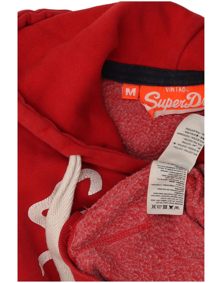 Superdry Mens Graphic Hoodie Jumper Medium Red Cotton
