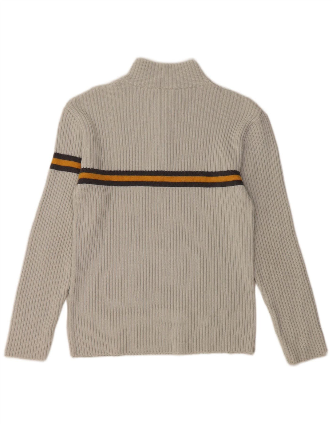 FILA ženski džemper s izrezom s patentnim zatvaračem UK 10 Mali vuneni sivi prugasti