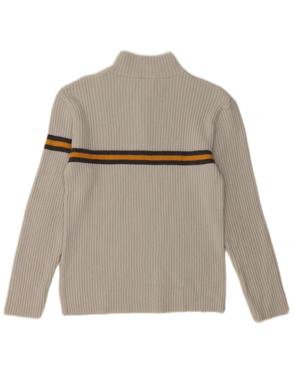 FILA ženski džemper s izrezom s patentnim zatvaračem UK 10 Mali vuneni sivi prugasti