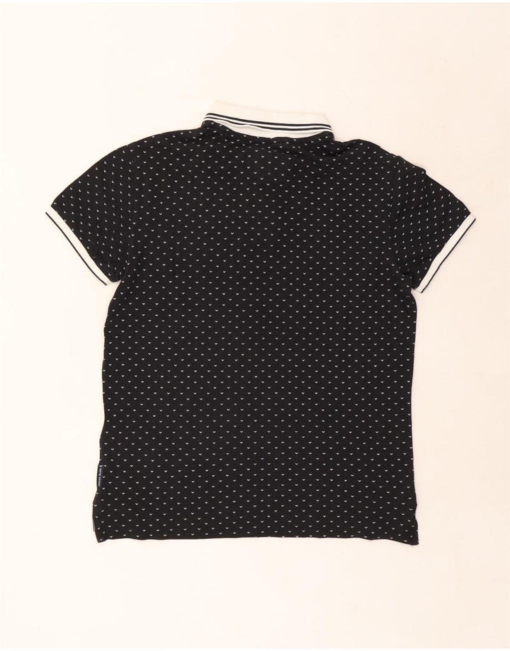 Armani Regular polo majica, mala pamučna crna točkasta majica