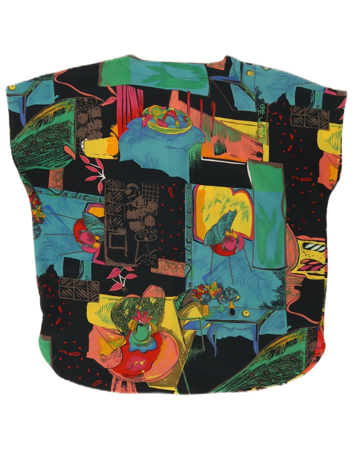 NOVI BRZ Ženski gornji dio bluze s apstraktnim uzorkom EU 42 veliki crni poliester