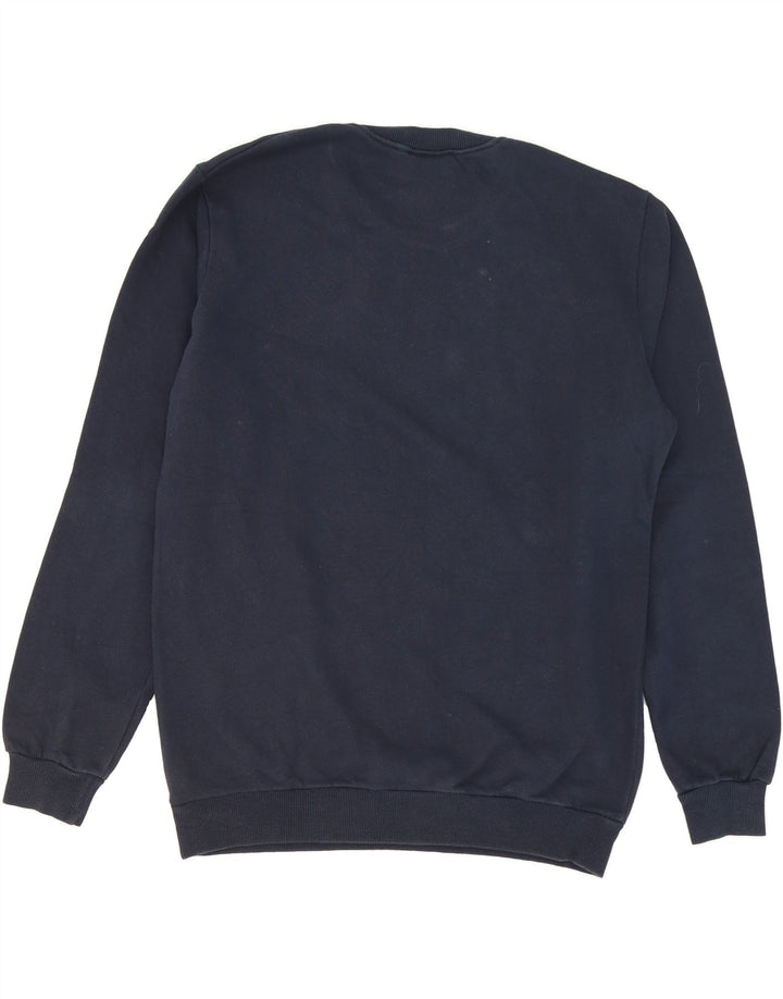 LOTTO Mens Graphic Sweatshirt Jumper Medium Navy Blue Cotton Vintage Lotto and Second-Hand Lotto from Messina Hembry 