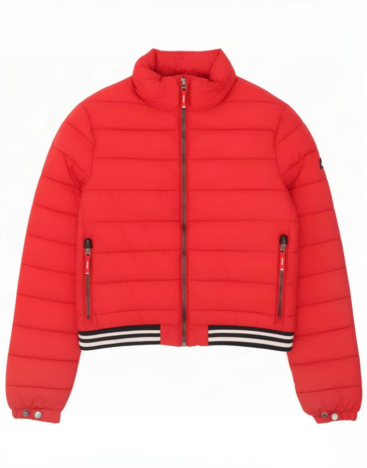 Superdry ženska podstavljena jakna UK 14 Large Red Polyester