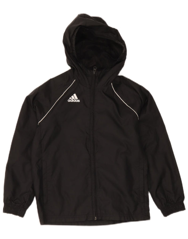 Adidas kišna jakna s kapuljačom za dječake 7-8 godina, crna poliester