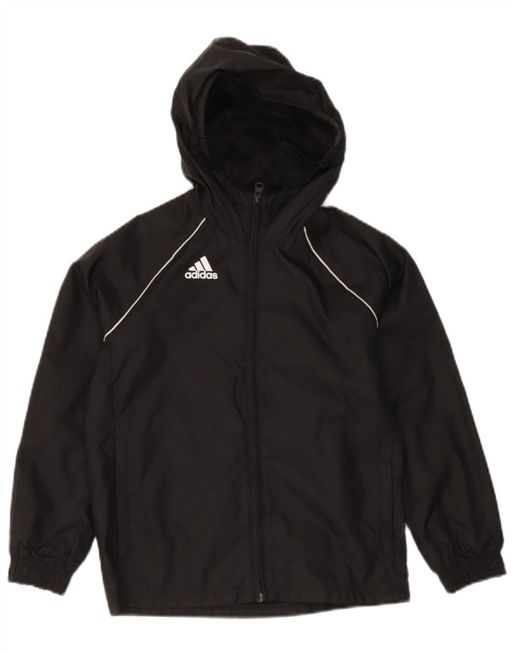 Adidas kišna jakna s kapuljačom za dječake 7-8 godina, crna poliester