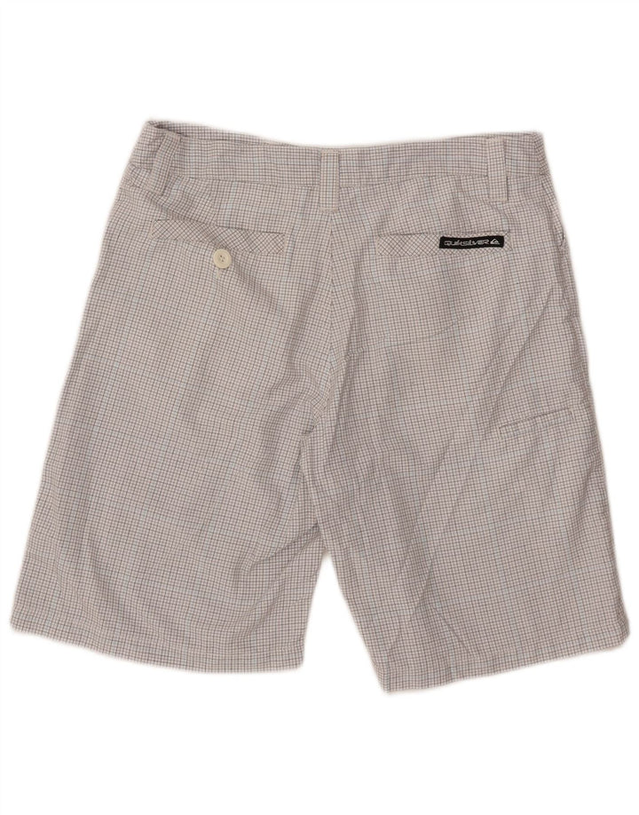 Quiksilver muške kargo kratke hlače W32 veliki bijeli karirani poliester