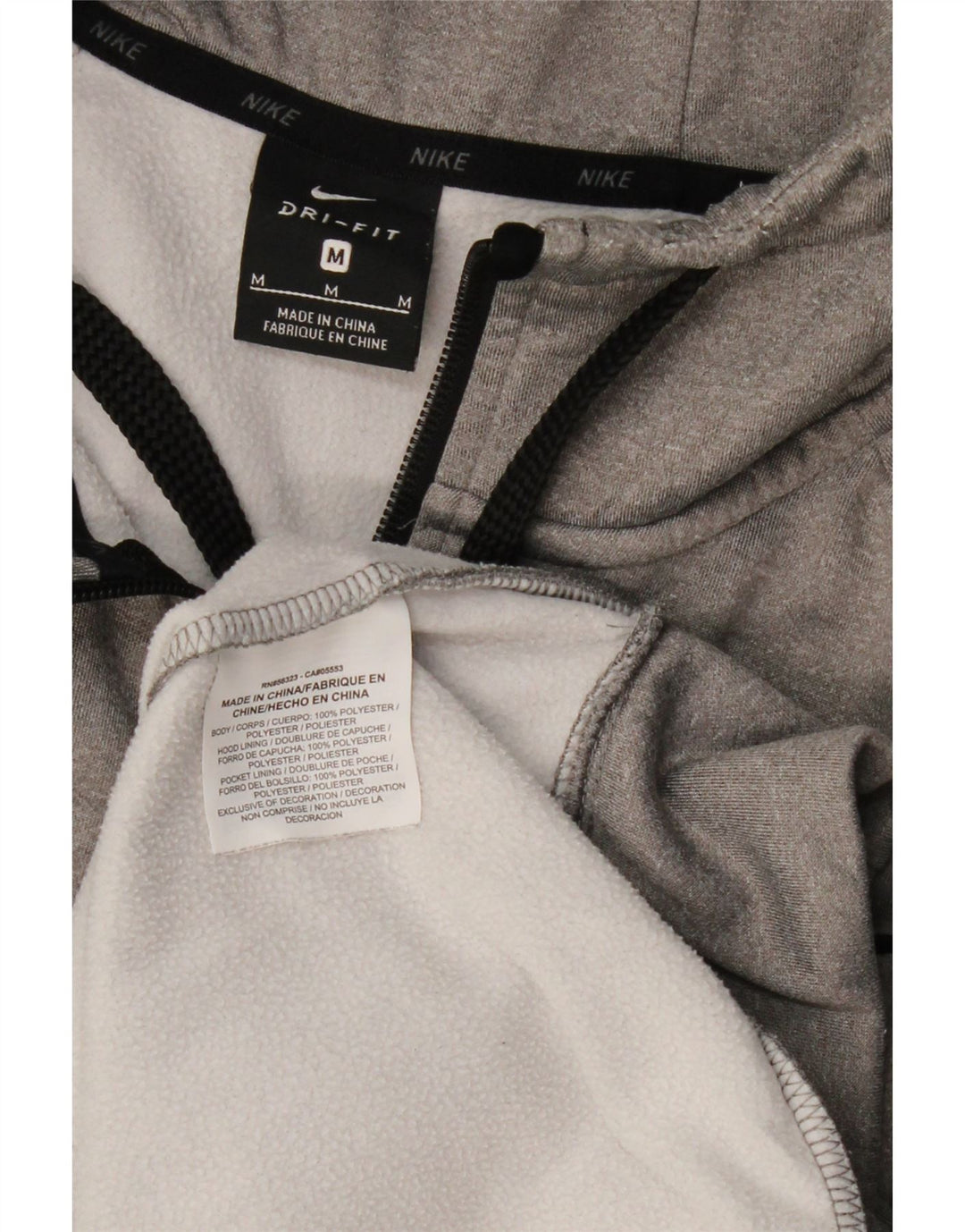 NIKE muška pulover s kapuljačom Dri Fit i srednje sivi poliester