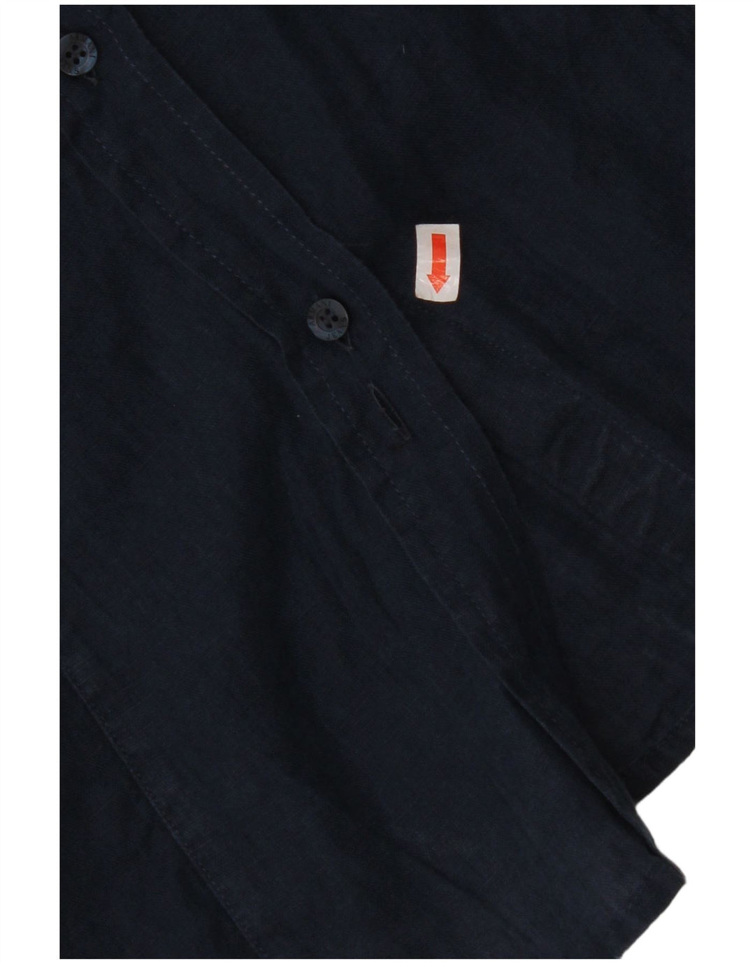 ARMANI JEANS Ženska košulja kratkih rukava bluza UK 12 Srednje tamnoplava lanena