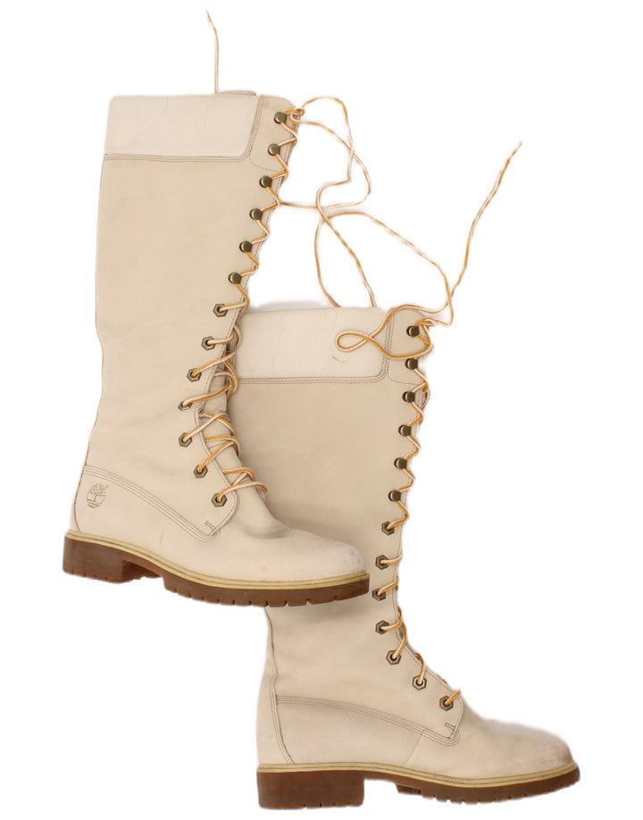 Timberland ženske kožne čizme do koljena, UK, veličina 6, bež koža