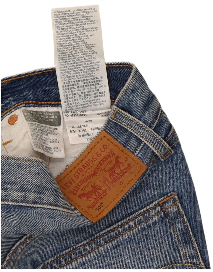 LEVI'S ženske kratke traper hlače 501 W30 srednje plavi pamuk