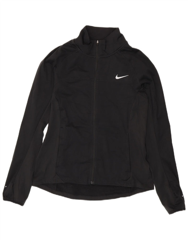 NIKE ženska gornja jakna trenirke UK 14 srednje crni poliester