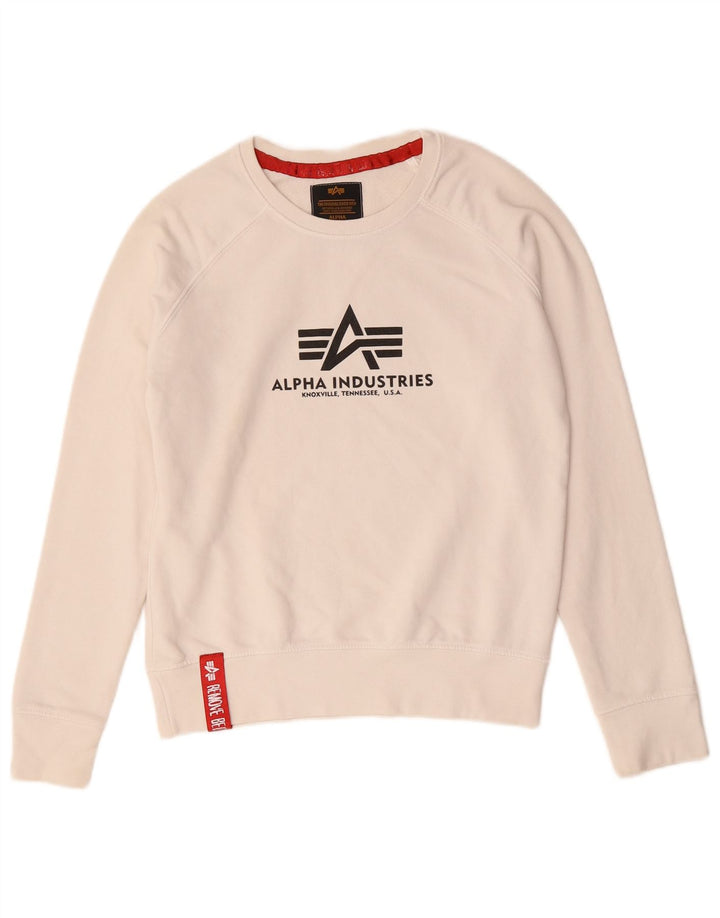 ALPHA INDUSTRIES Muški džemper s grafičkim motivima XS bijeli