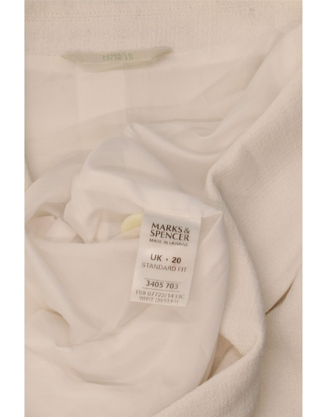 Marks & Spencer Ženska jakna kratkih rukava s 2 gumba UK 20 2XL Bijela