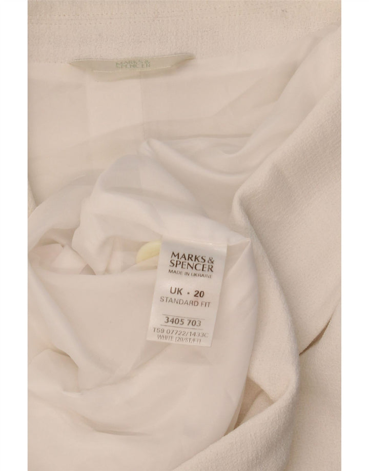 Marks & Spencer Ženska jakna kratkih rukava s 2 gumba UK 20 2XL Bijela