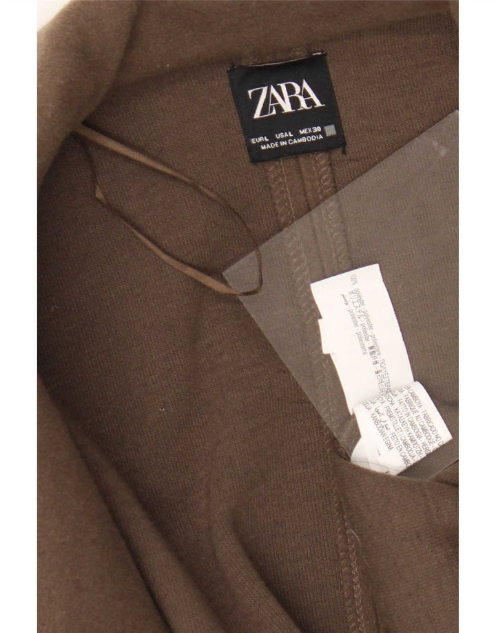 Zara ženski otvoreni kaput UK 16 veliki smeđi poliester