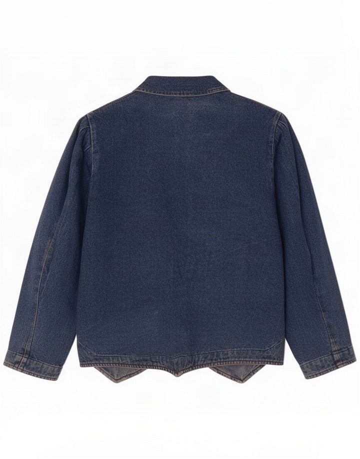 Vintage ženska prevelika traper jakna s 1 gumbom IT 42 Medium Blue