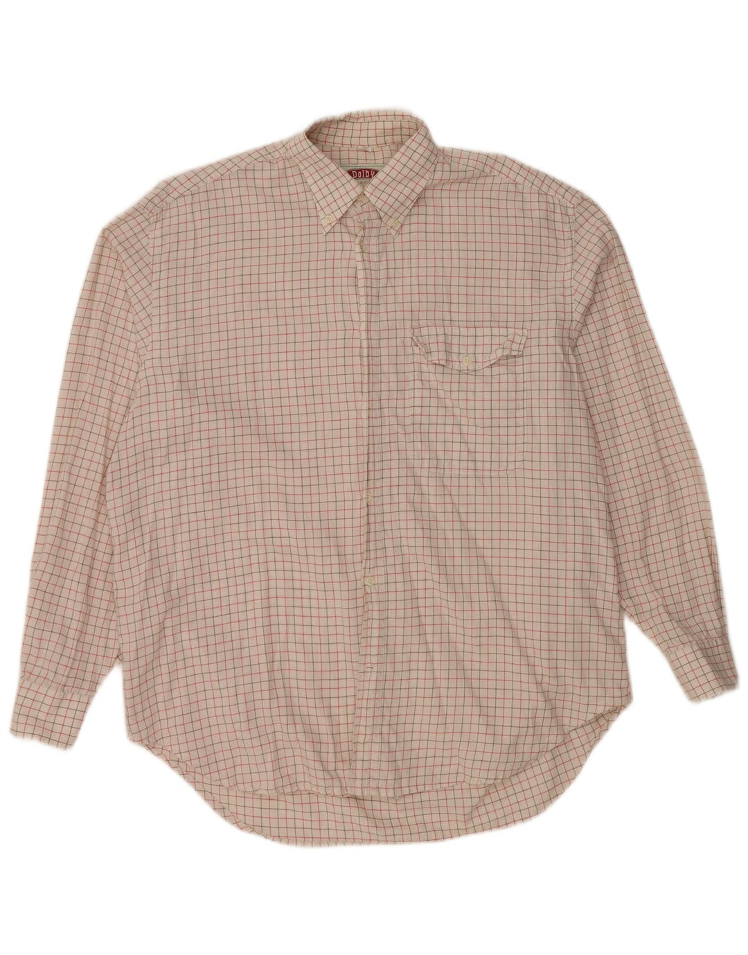 VINTAGE muška košulja, veličina 41, veliki bijeli karirani pamuk