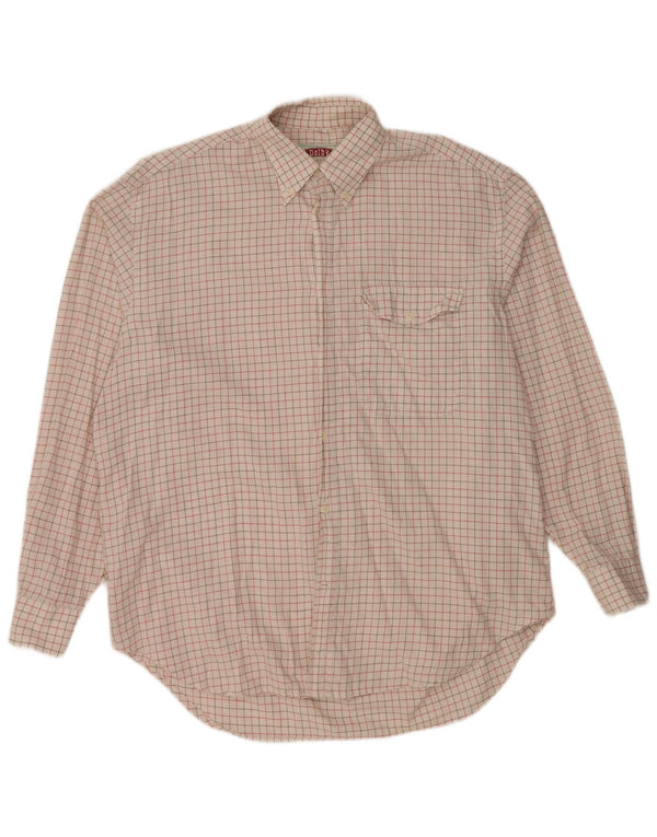 VINTAGE muška košulja, veličina 41, veliki bijeli karirani pamuk