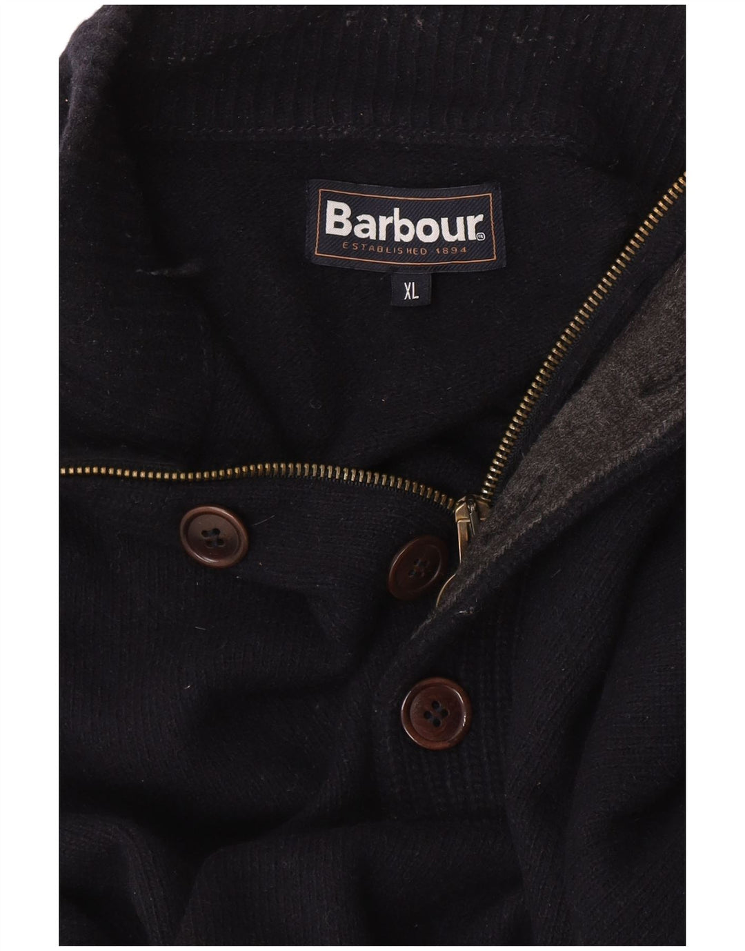 Barbour muški džemper s izrezom i patentnim zatvaračem XL tamnoplavi