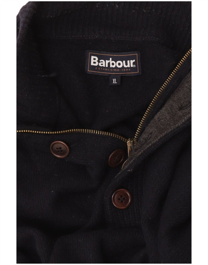 Barbour muški džemper s izrezom i patentnim zatvaračem XL tamnoplavi