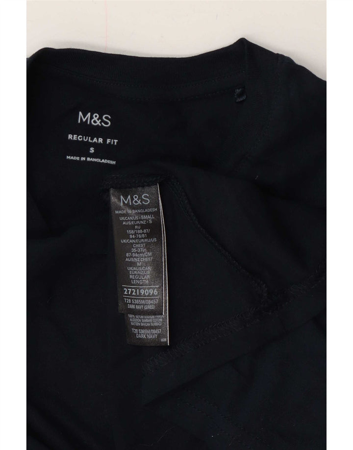 Marks & Spencer muška majica standardnog kroja s dugim rukavima, mala tamnoplava pamuk