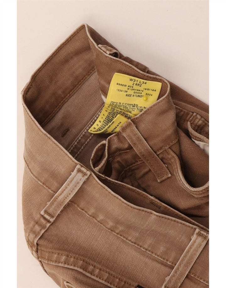 Wrangler Muške uske traperice W31 L34 Smeđi pamuk