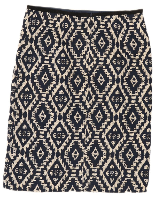 Marks & Spencer ženska ravna suknja UK 12 srednje 30 tamnoplava geometrijska