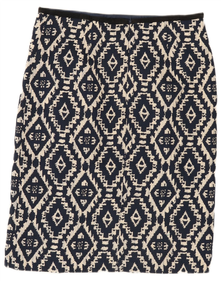 Marks & Spencer ženska ravna suknja UK 12 srednje 30 tamnoplava geometrijska