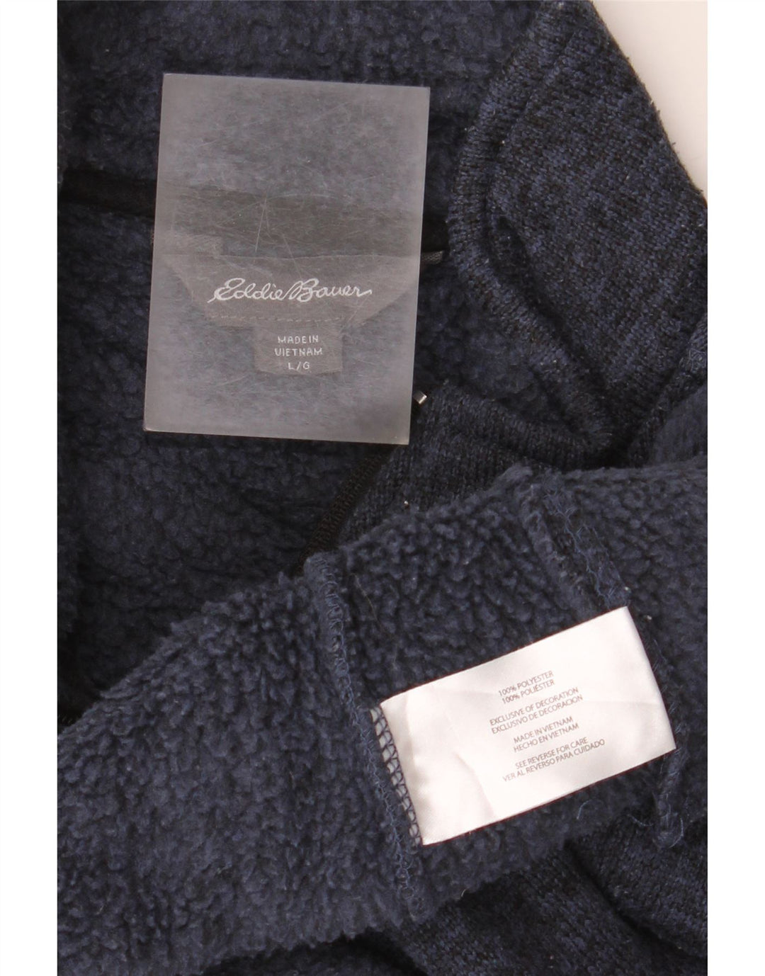 EDDIE BAUER Muška majica s izrezom s patentnim zatvaračem, veliki tamnoplavi poliester
