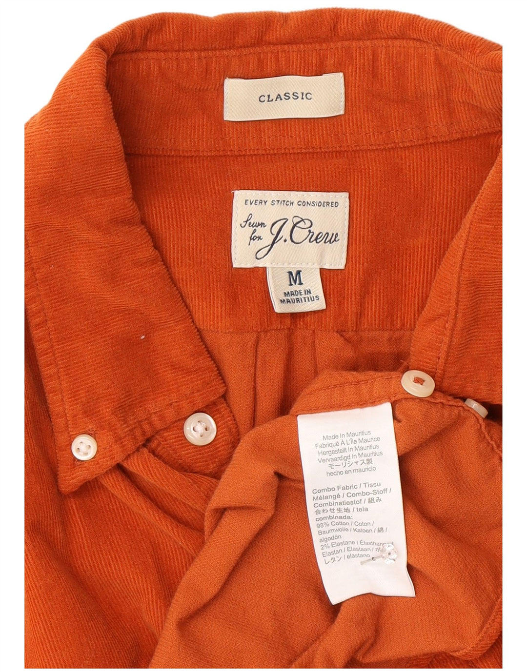 J. Crew muška klasična košulja srednje veličine, narančasti pamuk
