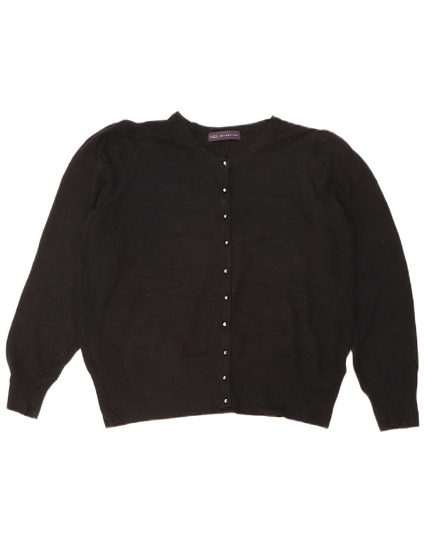 Marks & Spencer ženski kratki kardigan pulover UK 18 XL crna viskoza