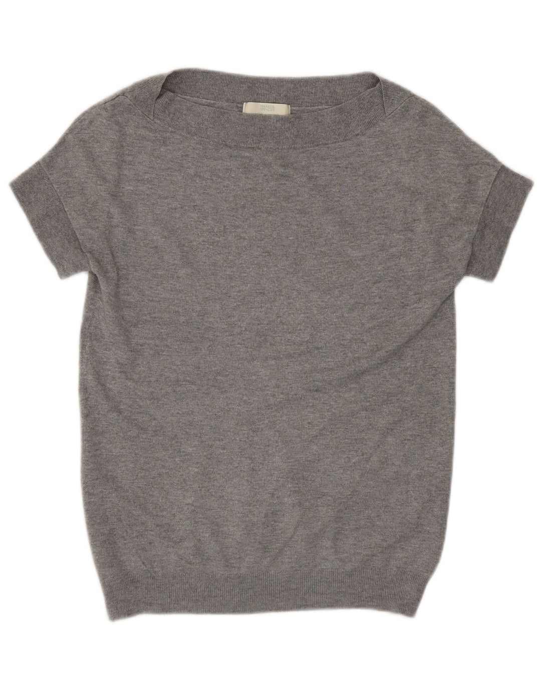 MARKS & SPENCER Womens Boat Neck Jumper Sweater UK 12 Medium  Grey