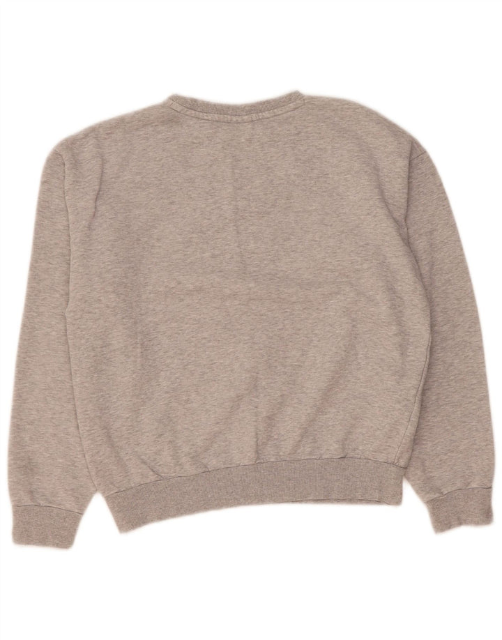 PUMA Womens Oversized Graphic Sweatshirt Jumper UK 10 Small Grey Cotton