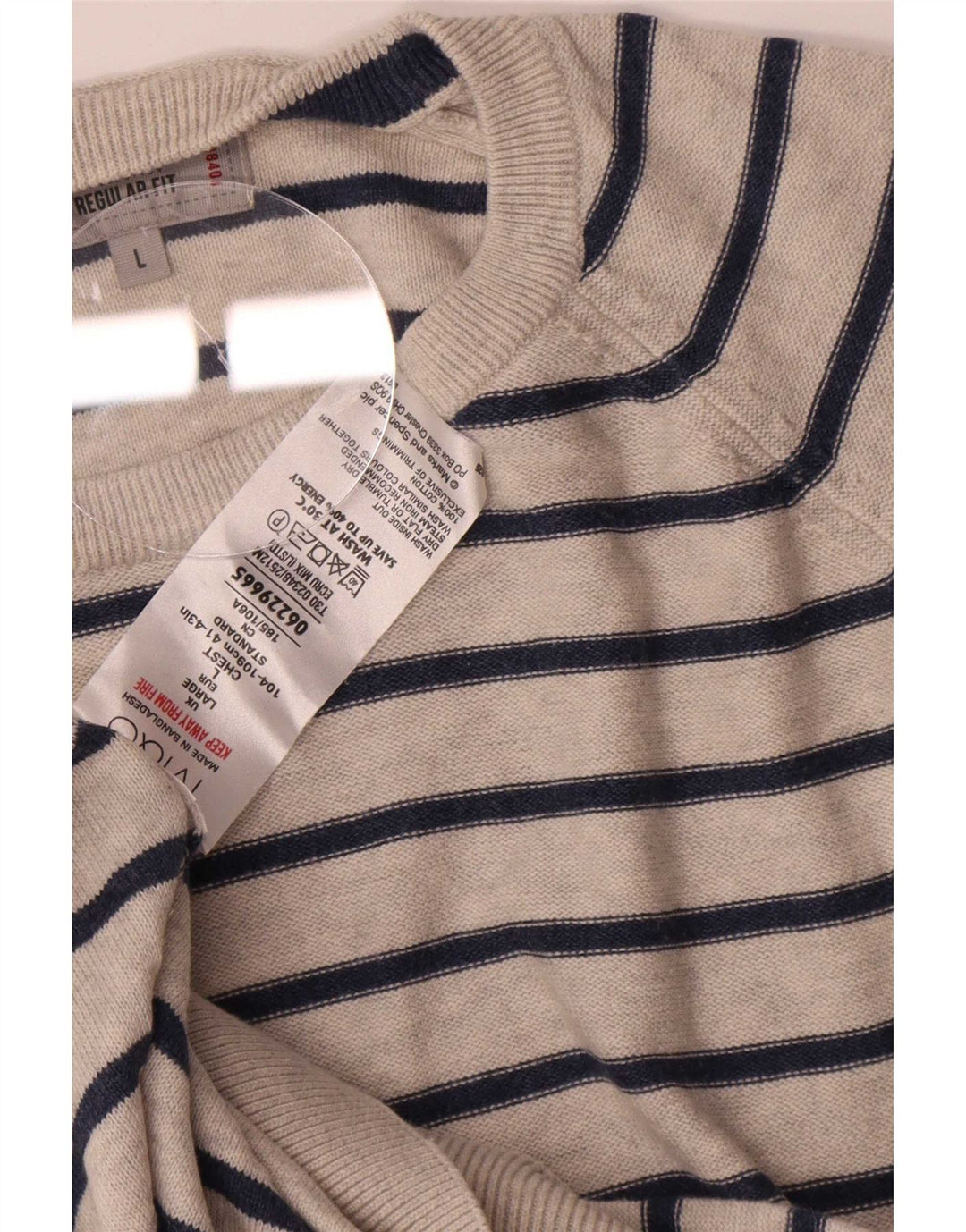 Marks & Spencer muški džemper s lađastim izrezom, velike sive pruge