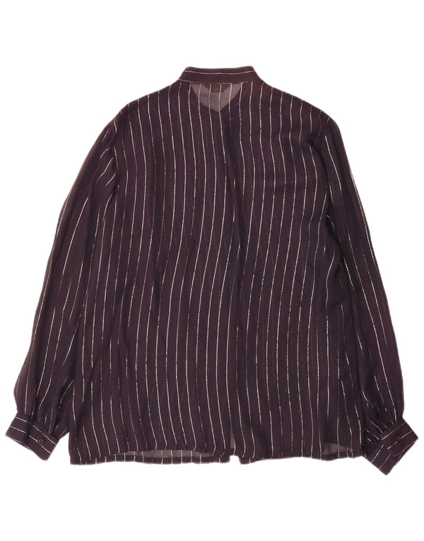 Vintage ženska košulja bluza IT 46 velike tamnoplave pruge