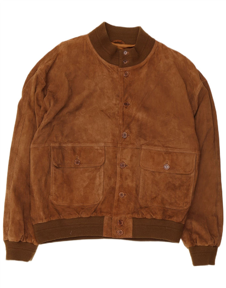 Vintage muška bomber jakna od brušene kože IT 58 4XL smeđa koža
