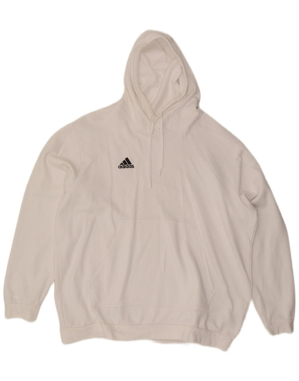 Adidas Mens Hoodie Jumper 2XL White Cotton