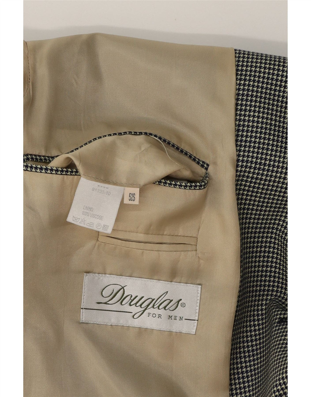 DOUGLAS Mens 3 Button Blazer Jacket IT 52 XL Green Check Wool Vintage Douglas and Second-Hand Douglas from Messina Hembry 
