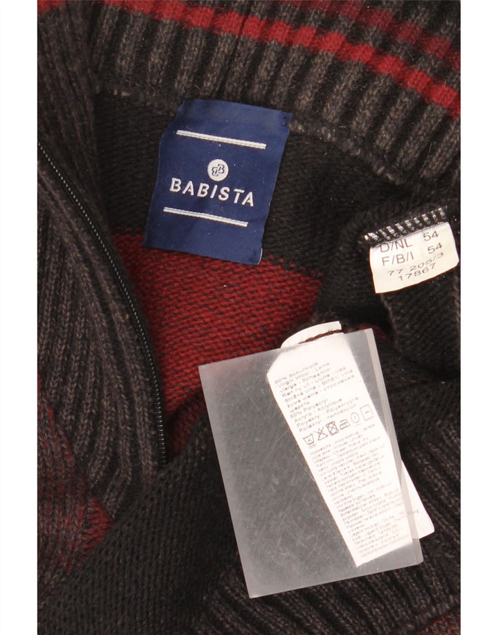 BABISTA Muški pulover s izrezom i patentnim zatvaračem IT 54 XL na višebojne pruge